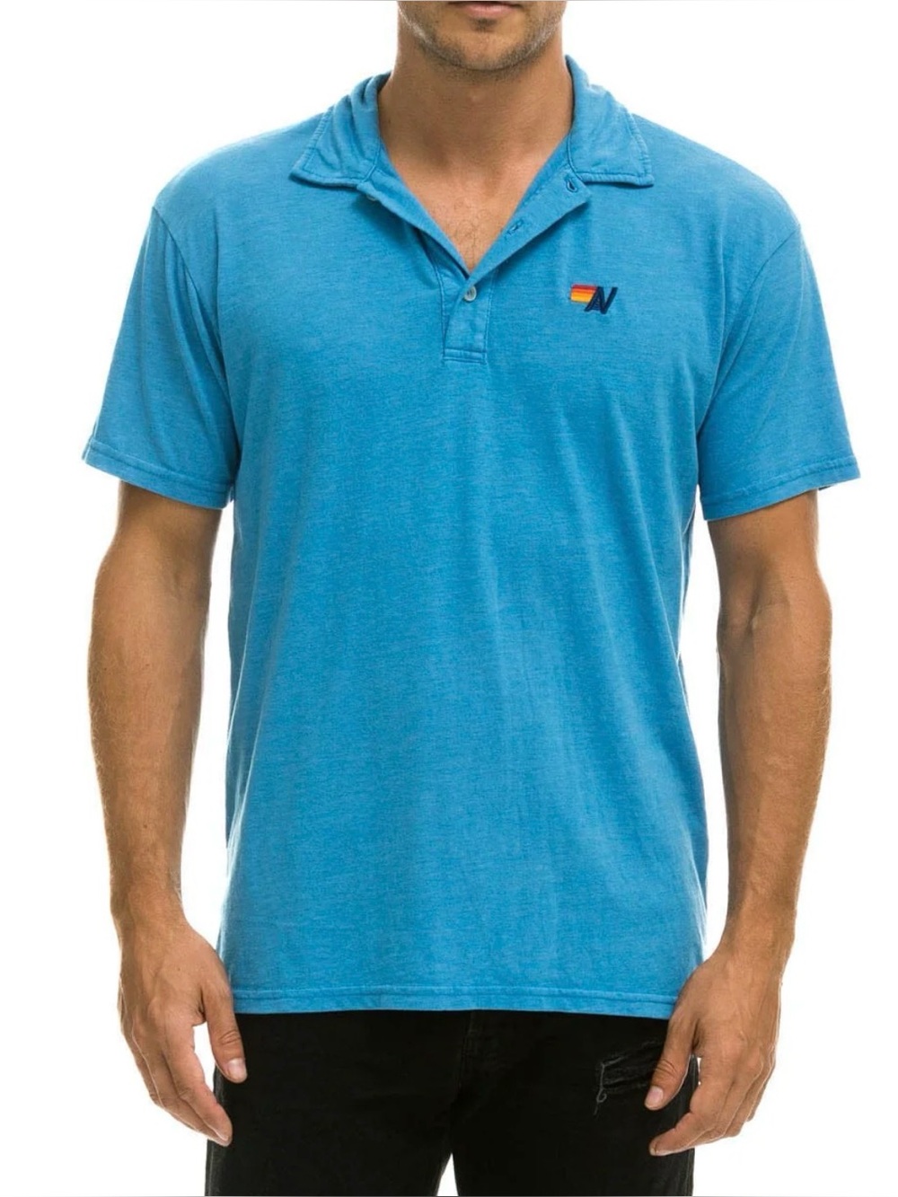 #575 Aviator Nation Polo - Blue Sz S